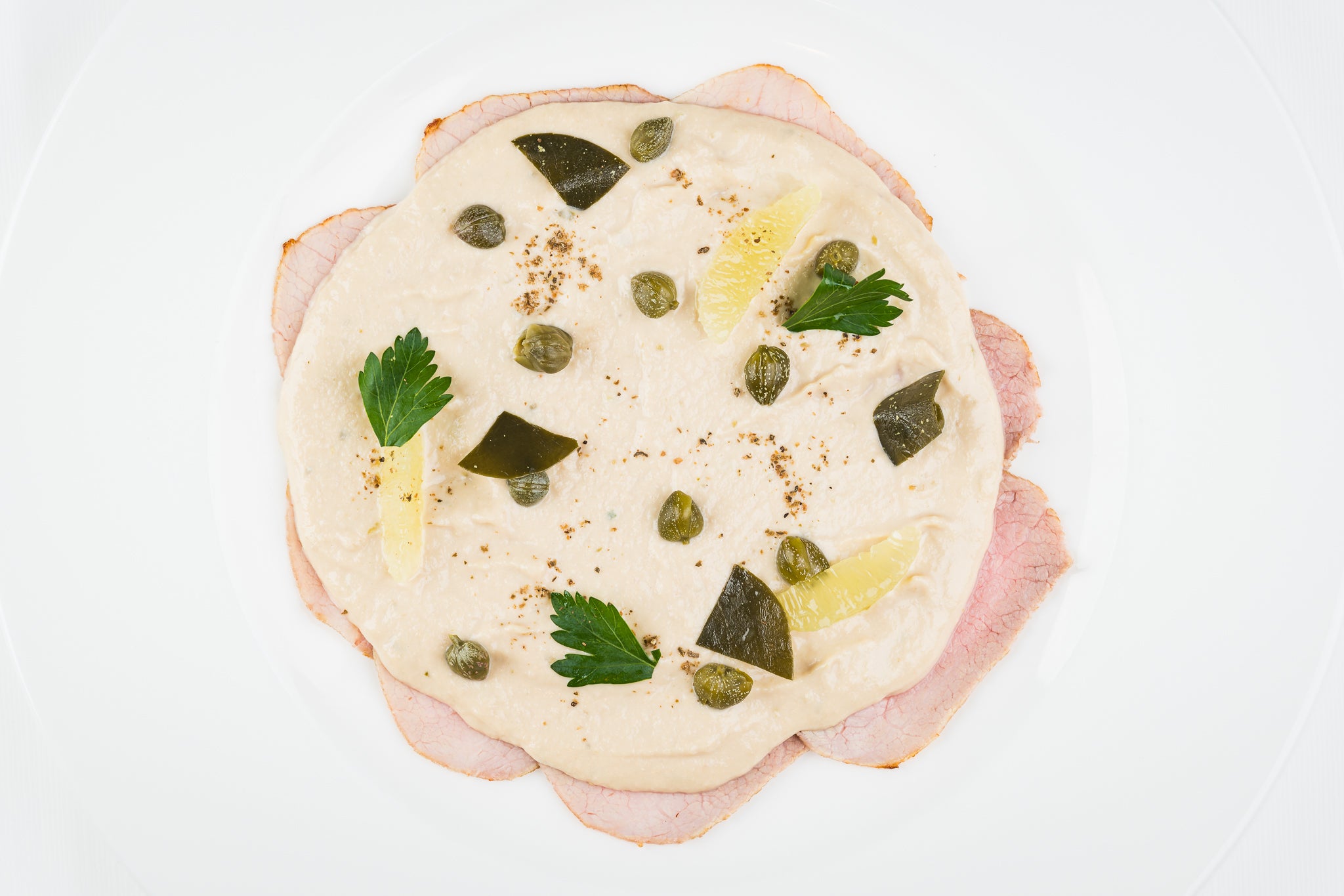Veal eye of round with tuna sauce